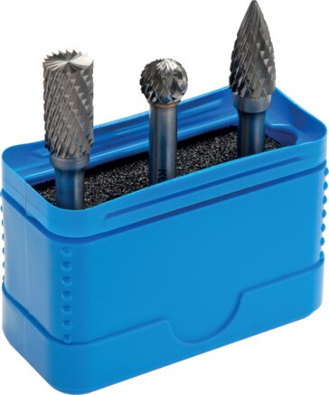 Exemplary representation: Carbide cutter pin set (3 pieces in mini box)