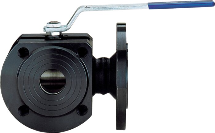 Exemplary representation: 3-way flanged ball valve