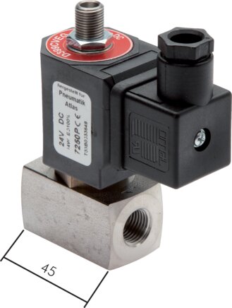 Exemplary representation: 3/2-directional stainless steel solenoid valve