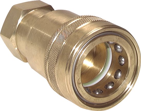 Exemplary representation: Hydraulic coupling with female thread, socket, brass