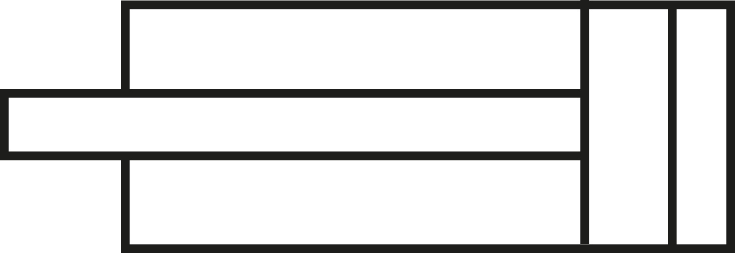 Schematic symbol: single-action hydraulic cylinder